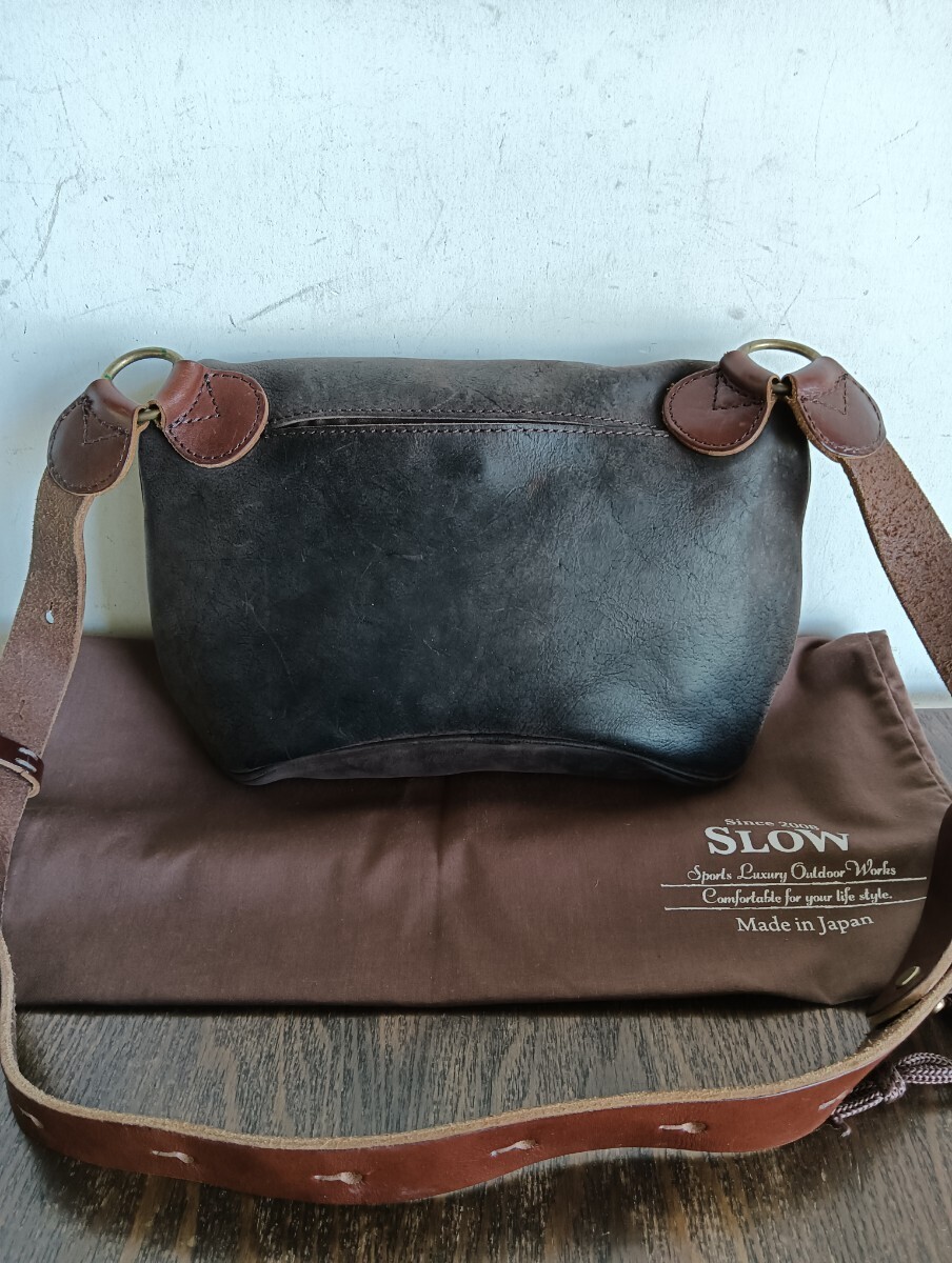 美品! 人気モデル! SLOW 定価30800円 スロウ kudu zip waist bag クーズー ショルダーバッグ オールレザー上質レザー本革バッグ_画像5