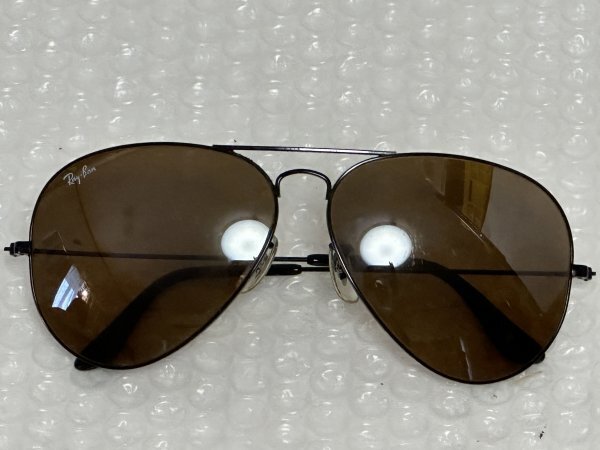 B&L RAY-BANboshu ром RayBan re- van 70-80s 62*14 USA авиатор солнцезащитные очки I одежда черный чёрный линзы Brown .011