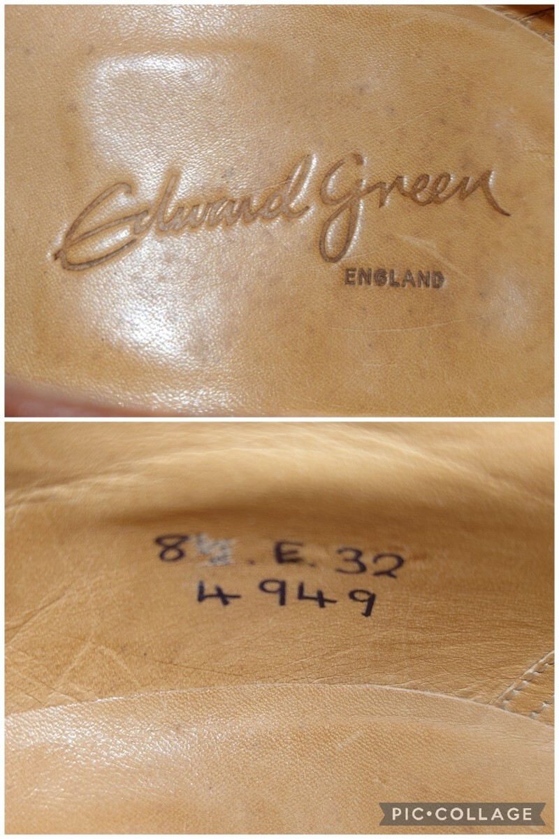 [ beautiful goods / free shipping ] Britain old factory made EDWARDGREEN/ Edward Green do- bar s gold stitch U chip E32Last 81/2 27-27.5cm corresponding /johnlobb