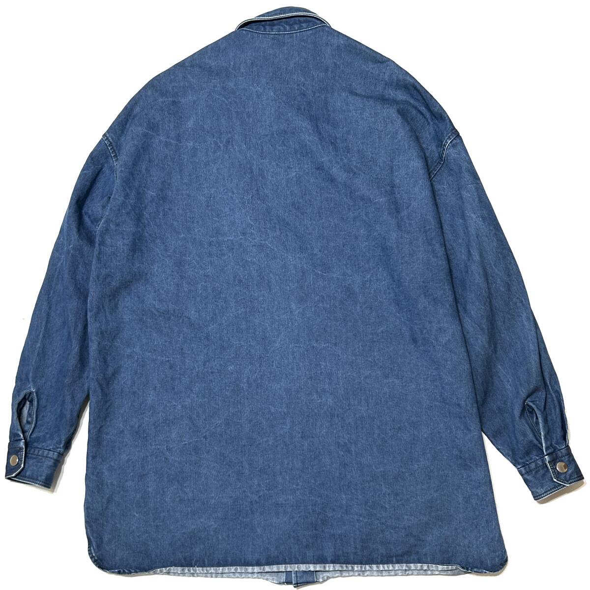 THE RERACS KUURA DENIM SHIRT ONE WASHED NAVY Fサイズ リラクス デニムシャツ　ダウン ジャケット stein yoke