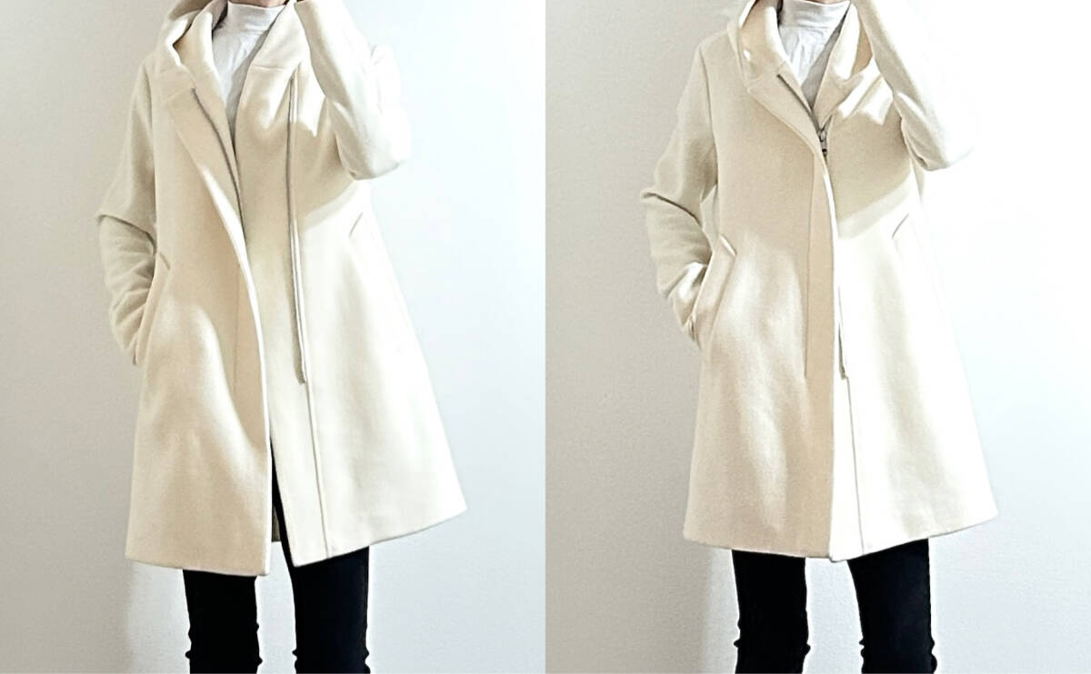 定価15万 1piu1uguale3 PESCA LAMB MELTON WRAP HOOD COAT Ⅳ 定価15万 1piu1uguale3 PESCA LAMB MELTON WRAP HOOD COAT Ⅳ