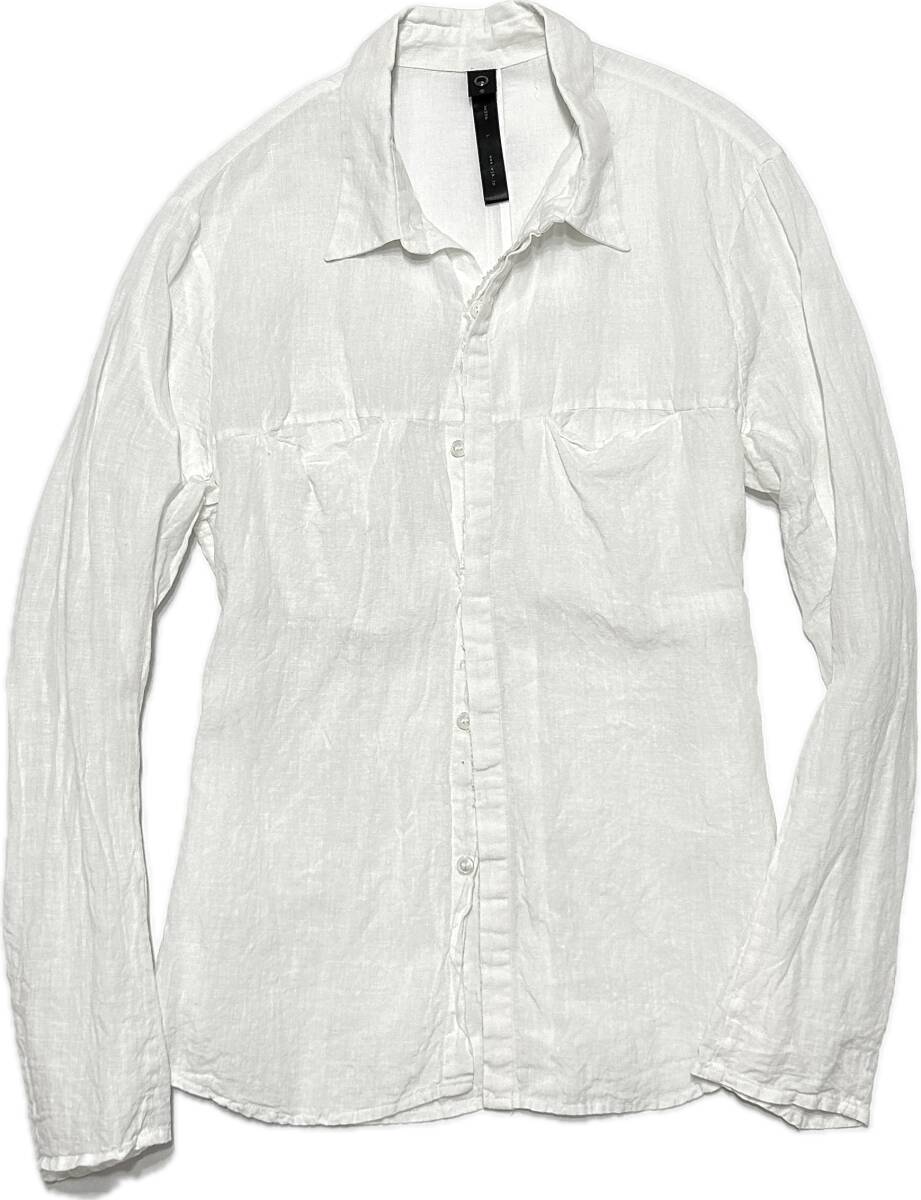定価2.7万 wjk french linen simple shirts Lサイズ 白 リネンシンプルシャツ akm　ジュンハシモト
