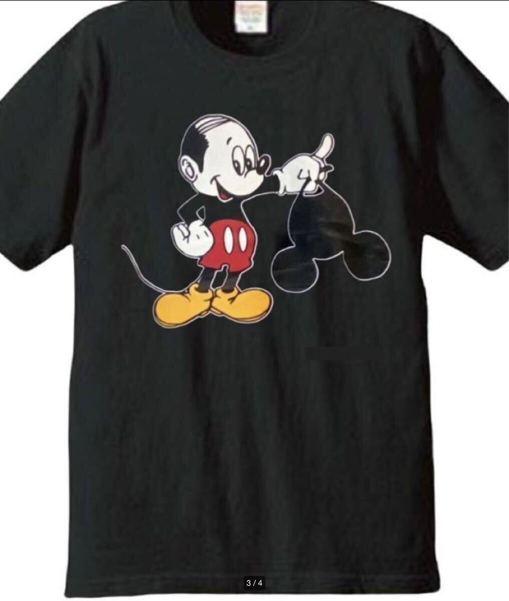 【送料込み】バーコードミッキー 黒Mサイズ Tシャツ ネタT おもしろ 大阪名物 なんでやねん ギャグ ネタ ウケ パロディ ハゲ ディズニー