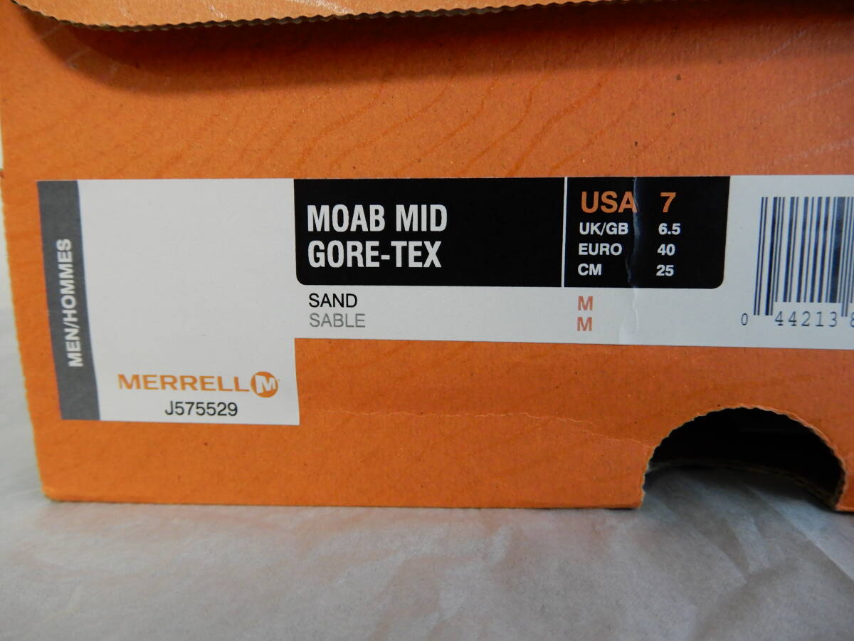 メレル モアブ ミッド ゴアテックス USA 7 CM 25 575529 15FA 日本限定モデル SAND MERRELL MOAB MID GORE-TEX_画像2