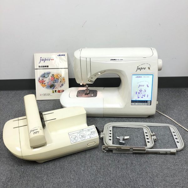 F305-CH4-934 JUKI ジューキ Jupre ジュプレ HZL-009 コンピューターミシン Jupre EM-2 刺繍機 セット 説明書付 ※針動作確認済み_画像1