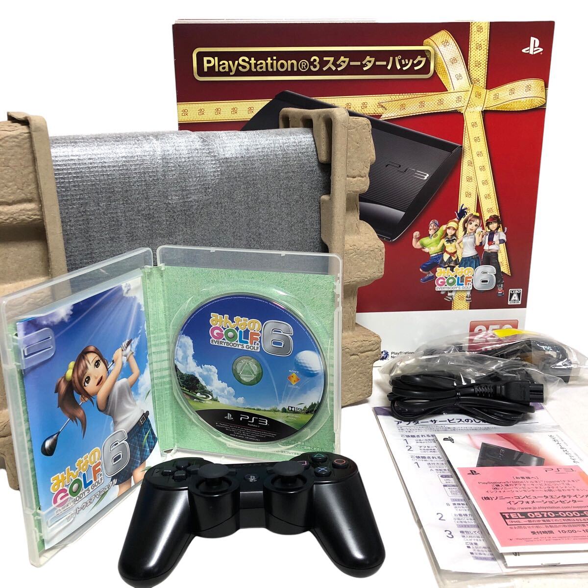 PS3 スターターパック みんゴル6 CECH-4000B CEJH-10022 ぷれいプレイステーション3 みんなのゴルフ SONY PlayStation ブラック 黒