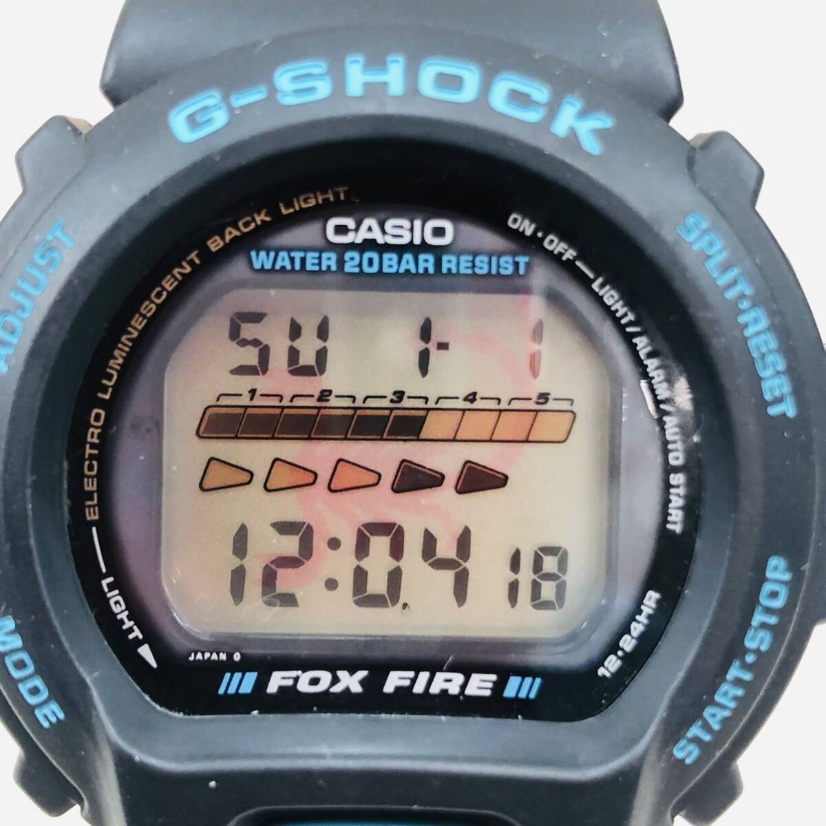 F3455★ 中古 G-SHOCK ジーショック CASIO カシオ 腕時計 DW-6620 FOX FIRE ELバックライト付き 動作品の画像7