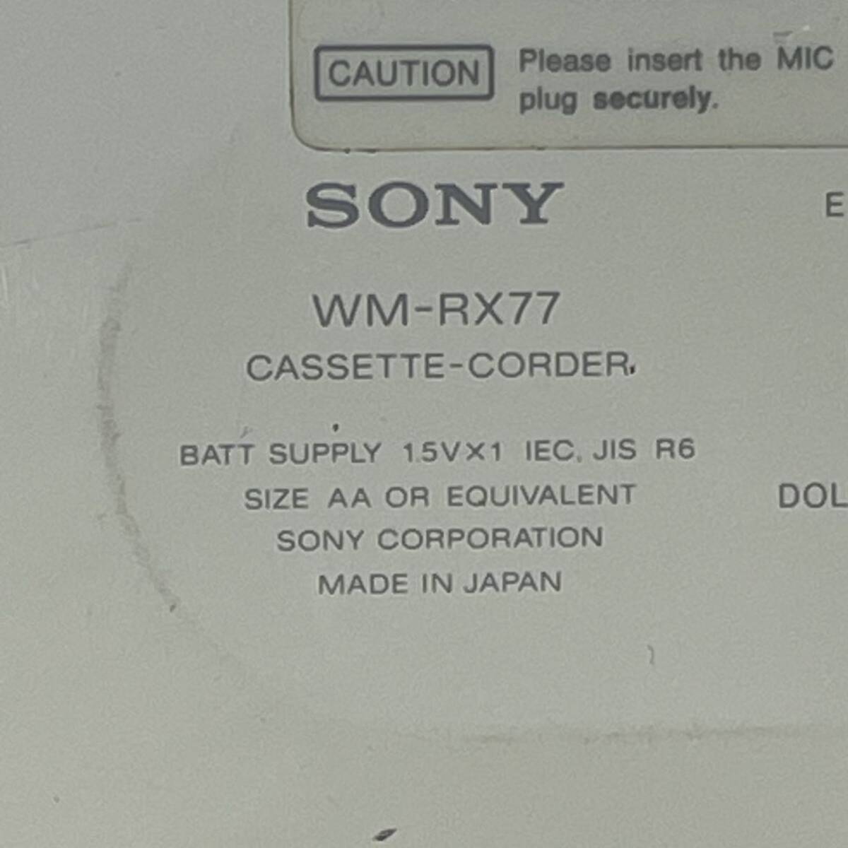 J5211★中古品★ジャンク品★ ソニー ウォークマン SONY WALKMAN WM-RX77 の画像7