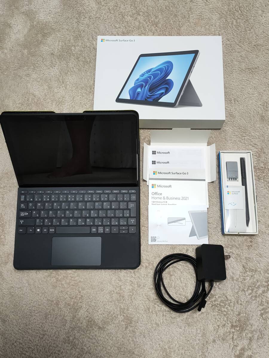 【超美品】Microsoft Surface Go 3 LTE + 純正キーボード / タッチペン ケース新品 128GB 8GB Core i3の画像1