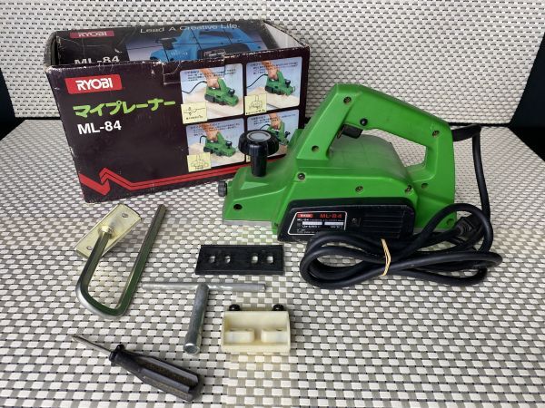 ★動作確認済み☆RYOBI リョービ ブレーキ付 マイスプレーナ ML-84 カンナ かんな 木工 電気 電動 工具 大工道具 84mm 現状品★_画像1