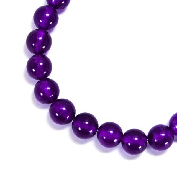 パープル・カルセドニー　紫玉髄１６㎝　８mm珠　未使用_画像9