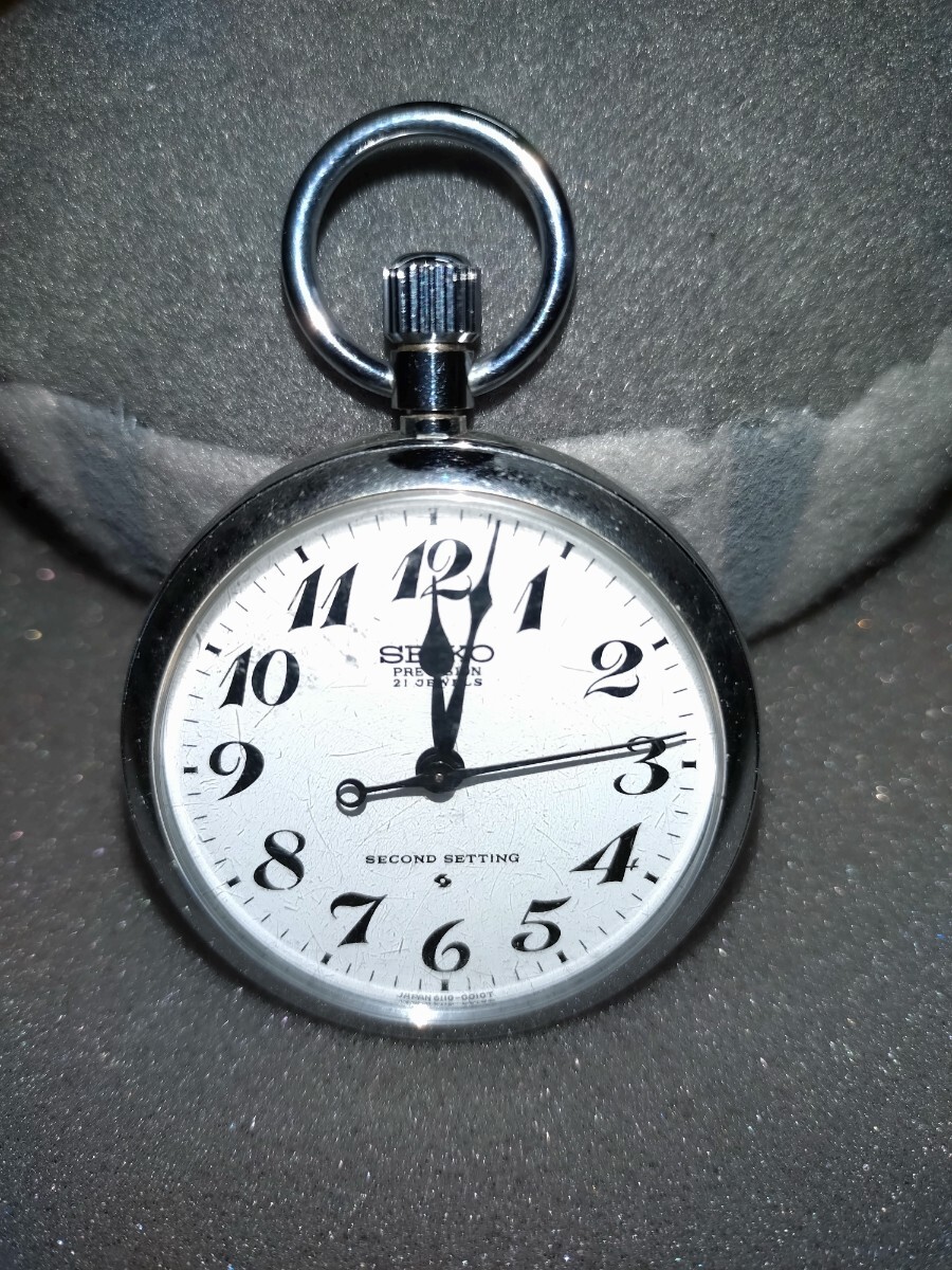 国鉄懐中時計 SEIKO 大鉄昭和５２年、鉄道 懐中時計、稼働品、昭和レトロ、ゼンマイ_画像1