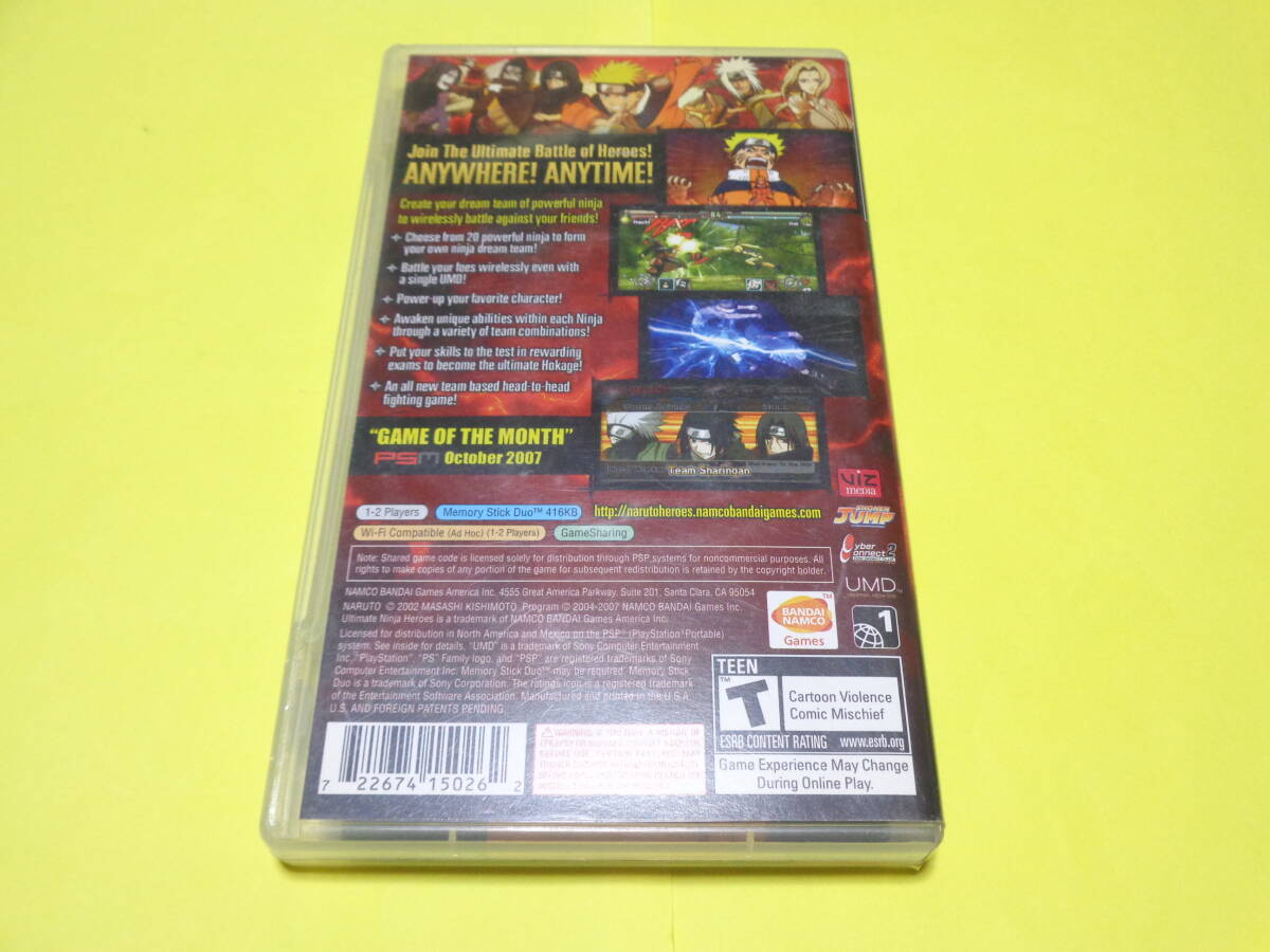 PSPソフト/北米版 NARUTO　Ultimate Ninja Heroes　　ナルト 海外版 PSPソフト_画像3