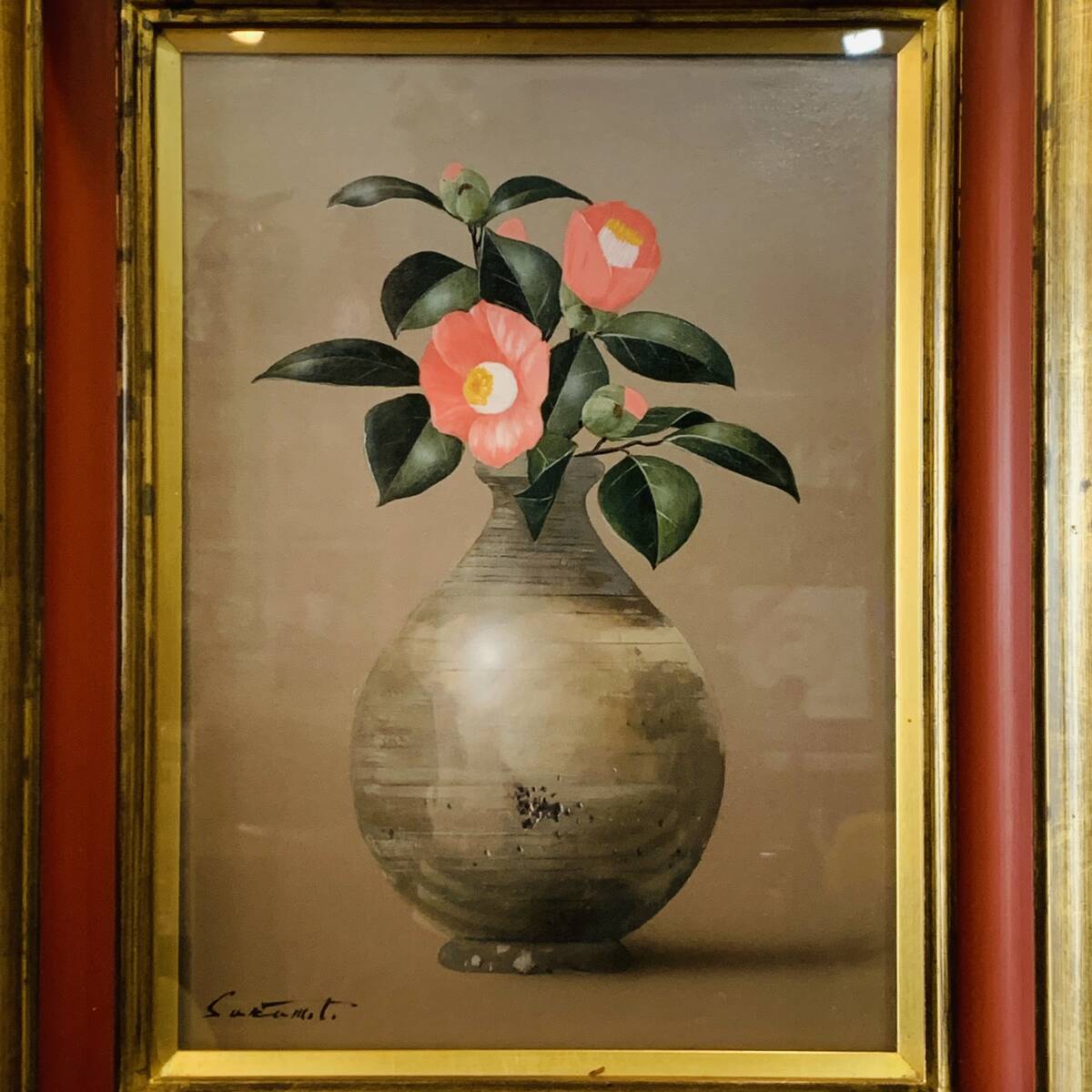 Yahoo!オークション - 阪本修次 「侘助」 真作 絵画 油彩画 F4 Yahoo!オークション - 阪本修次 「侘助」 真作 絵画 油彩画 F4