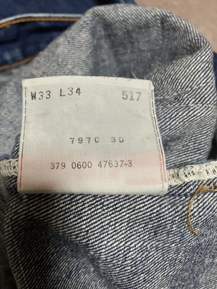 USED 90's〜00's LEVI'S 517 BOOT CUT JEANS MADE IN USA 中古 リーバイス 517 ブーツカット ジーンズ アメリカ製 W34 L30 送料無料_画像6