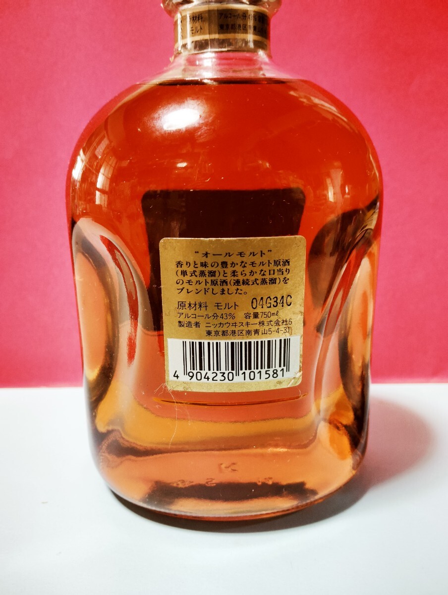 NIKKA ニッカ WHISKY 国産ウイスキー All Malt オールモルト アルコール43% 750ml入り 古酒 終売品 1997年頃 希少ラベルの画像3