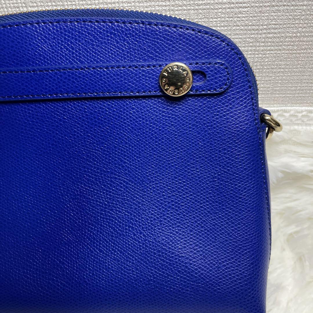 超美品 FURLA ミニバイパー ショルダーバッグ ブルー 袋付き