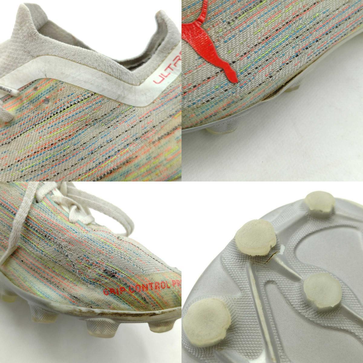 【中古】プーマ サッカースパイク ウルトラ 1.2 HG 25cm プーマホワイト 106340-04 メンズ PUMA 土/人工芝_画像9