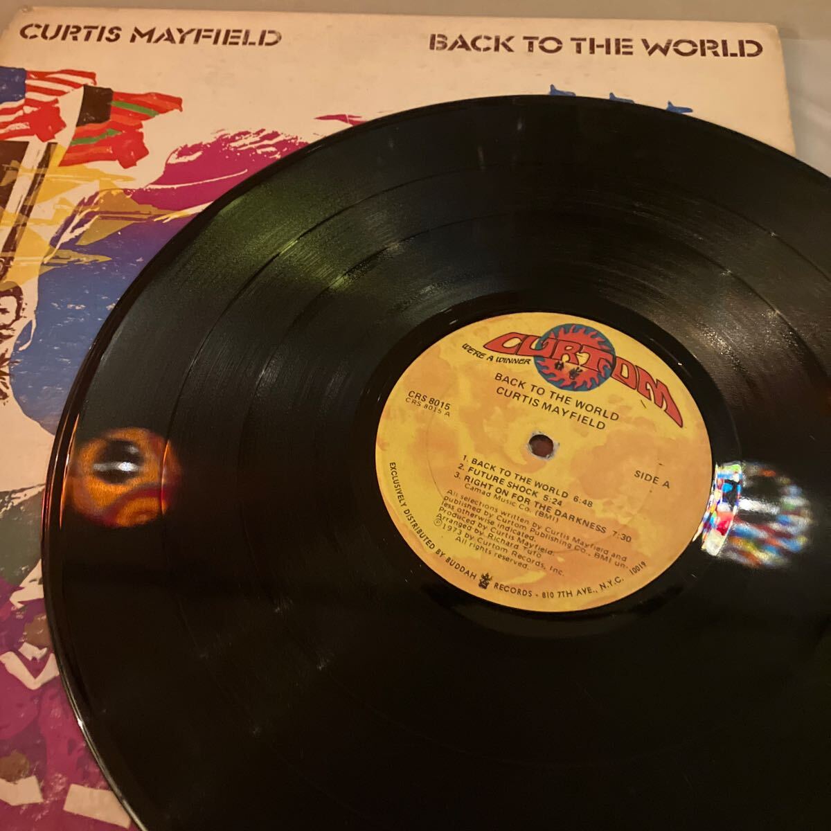 US ORIGINAL CURTIS MAYFIELD2枚セット！BACK TO THE WORLD(JKT/VG/RECORDS/VG薄いスリあり)/HEARTBEAT(VG +)シュリンクつき美品！の画像4