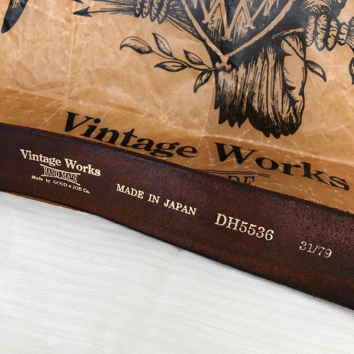 Vintage Works ヴィンテージワークス　レザーベルト　DH5536 CHASIN 31 限定　茶芯　ビンテージワークス