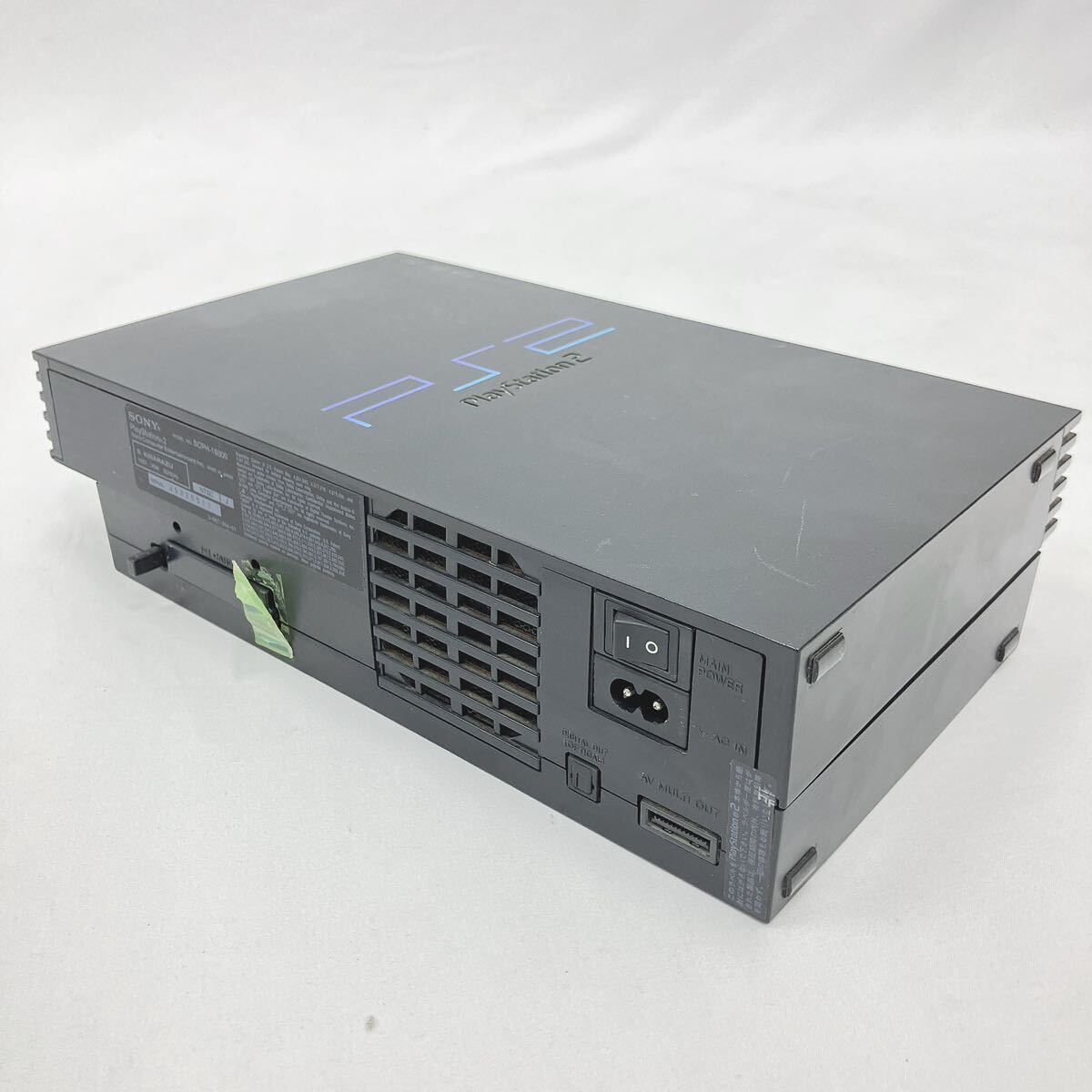 SONY ソニー PS2 プレイステーション2 SCPH-18000 ブラック コントローラー AC/AVケーブル リモコン他付属 R阿0329の画像4