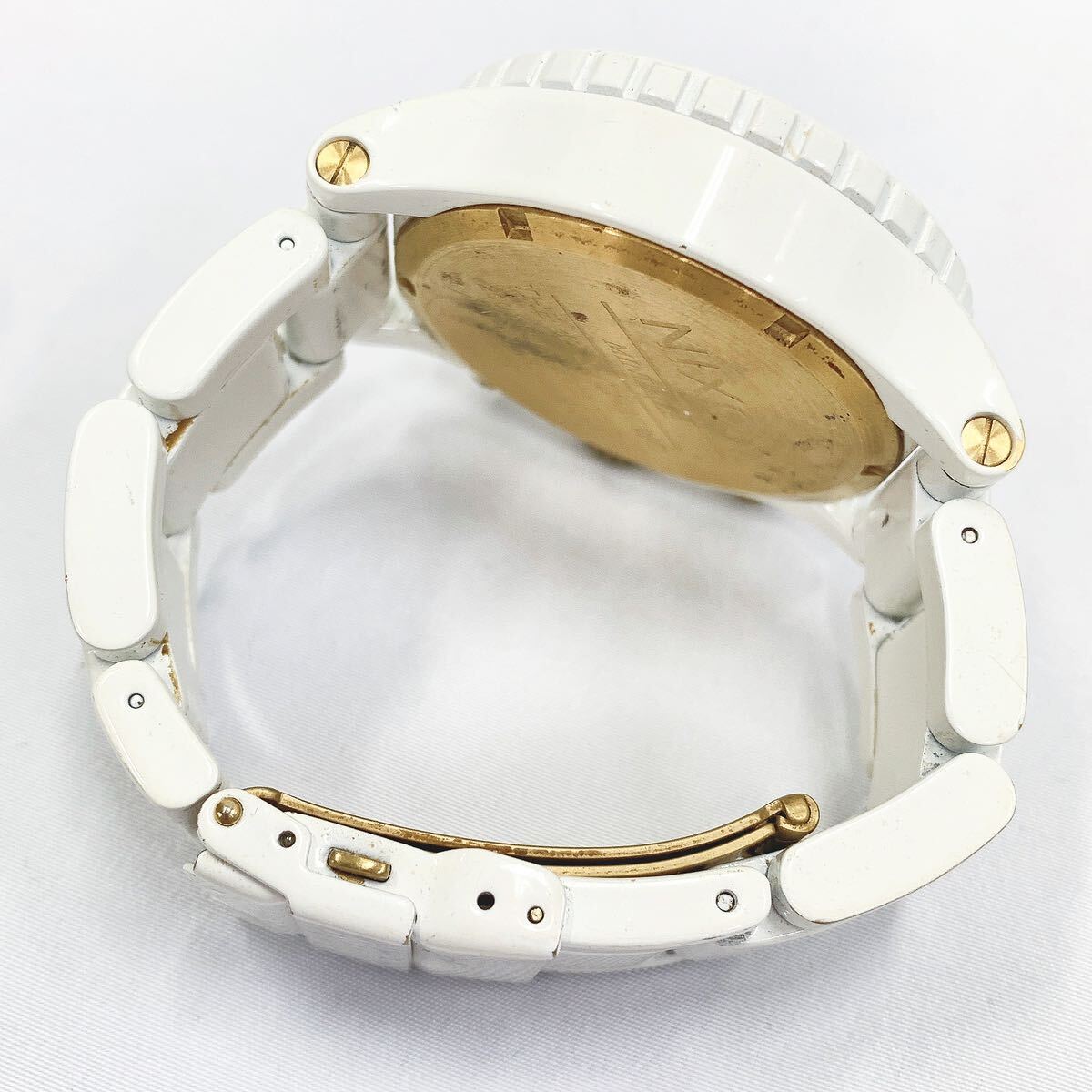NIXON ニクソン MINIMIZE THE 42-20 CHRONO クオーツ メンズ腕時計 ホワイト×ゴールド 白文字盤 クロノグラフ R店0506☆_画像4