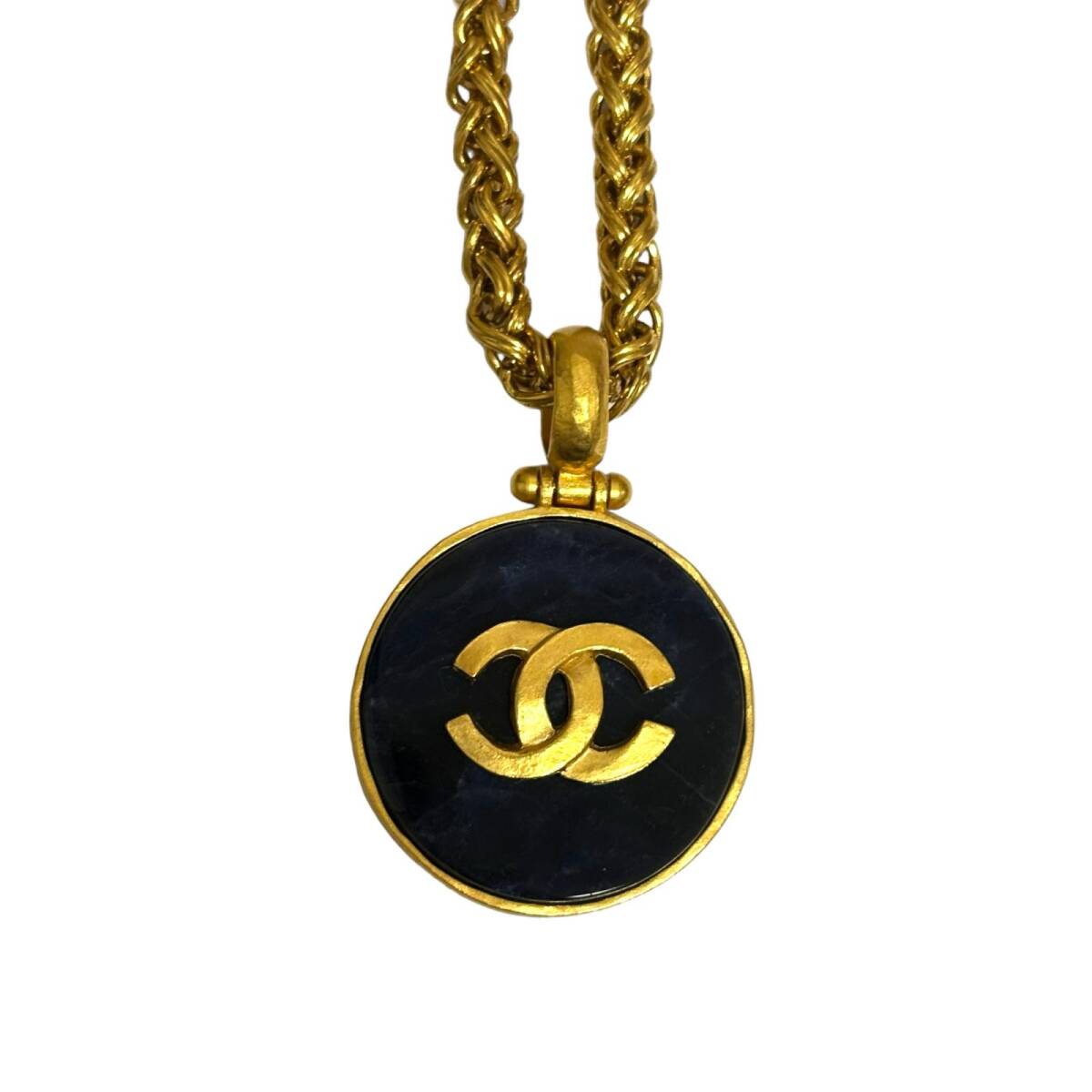 CHANEL Chanel здесь Mark оникс колье 95A Vintage Gold цвет 