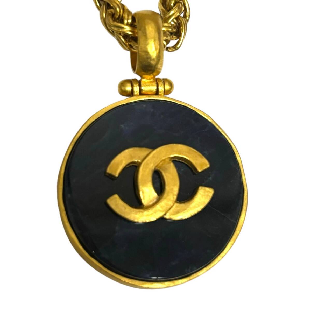 CHANEL Chanel здесь Mark оникс колье 95A Vintage Gold цвет 