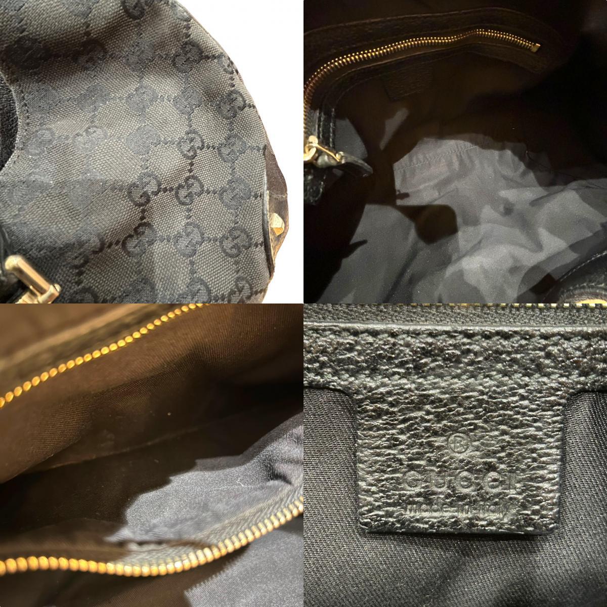 GUCCI Gucci GG парусина сумка на плечо новый домкрат - черный Gold металлические принадлежности 124407 2123