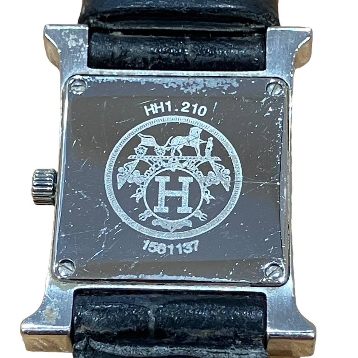 HERMES エルメス Hウォッチ クオーツ HH1.210 SS レディース 白文字盤 社外ベルト 腕時計の画像8