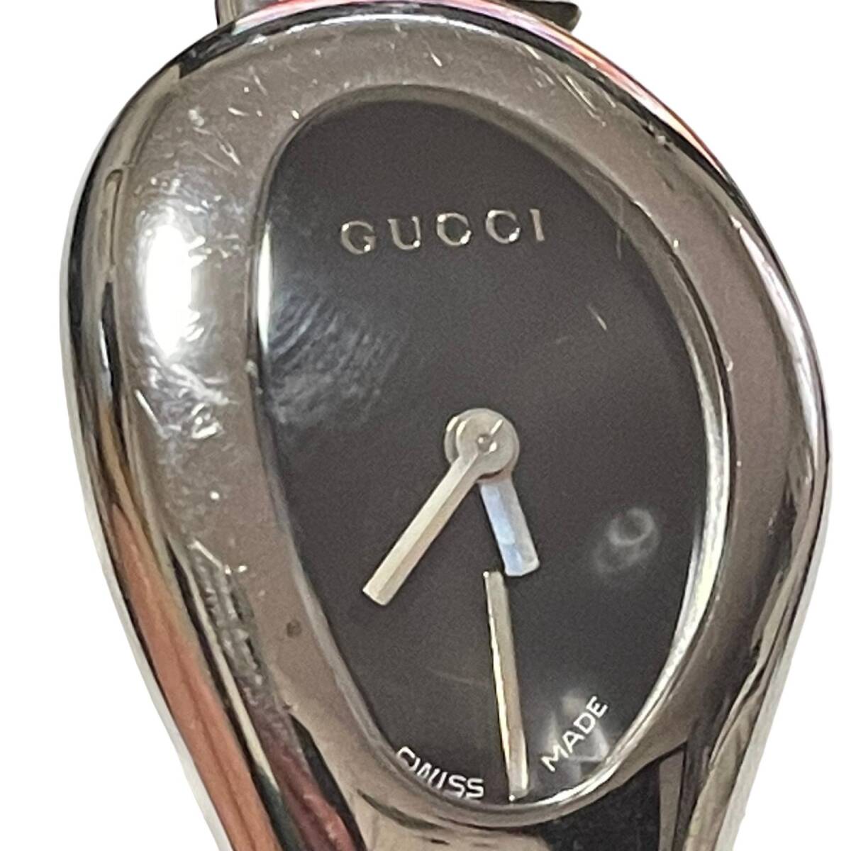 GUCCI Gucci шланг bit браслет часы серебряный женский 103 черный циферблат 