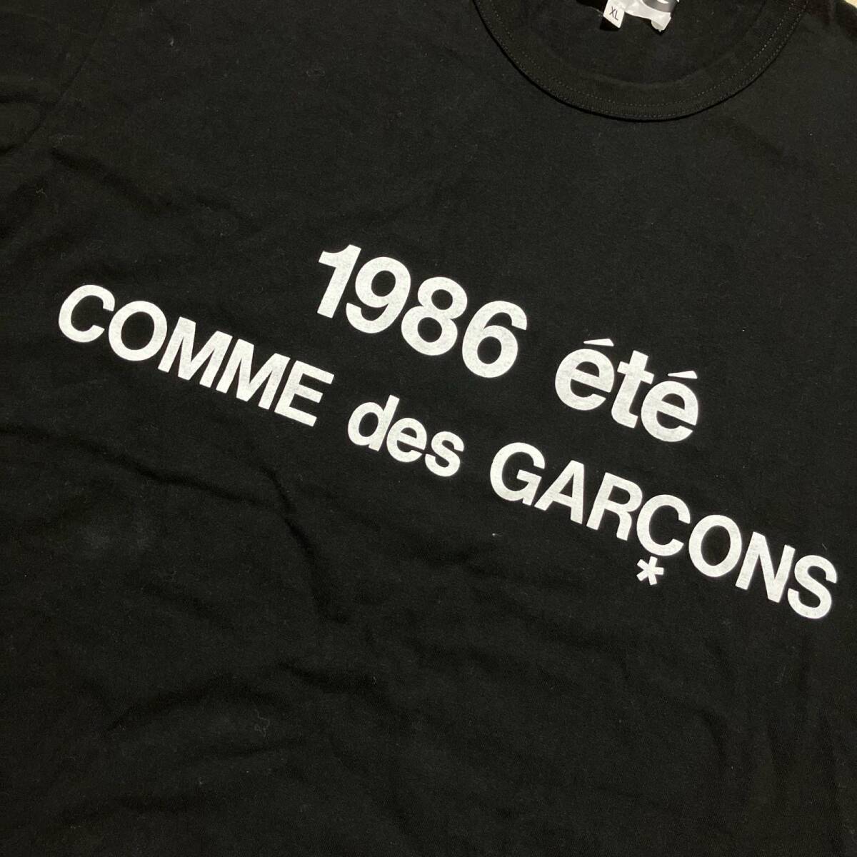 ○ 送料無料 CDG 半袖Ｔシャツ 1986 ロゴデザイン 黒系 コットン100％ メンズ サイズXL_画像5