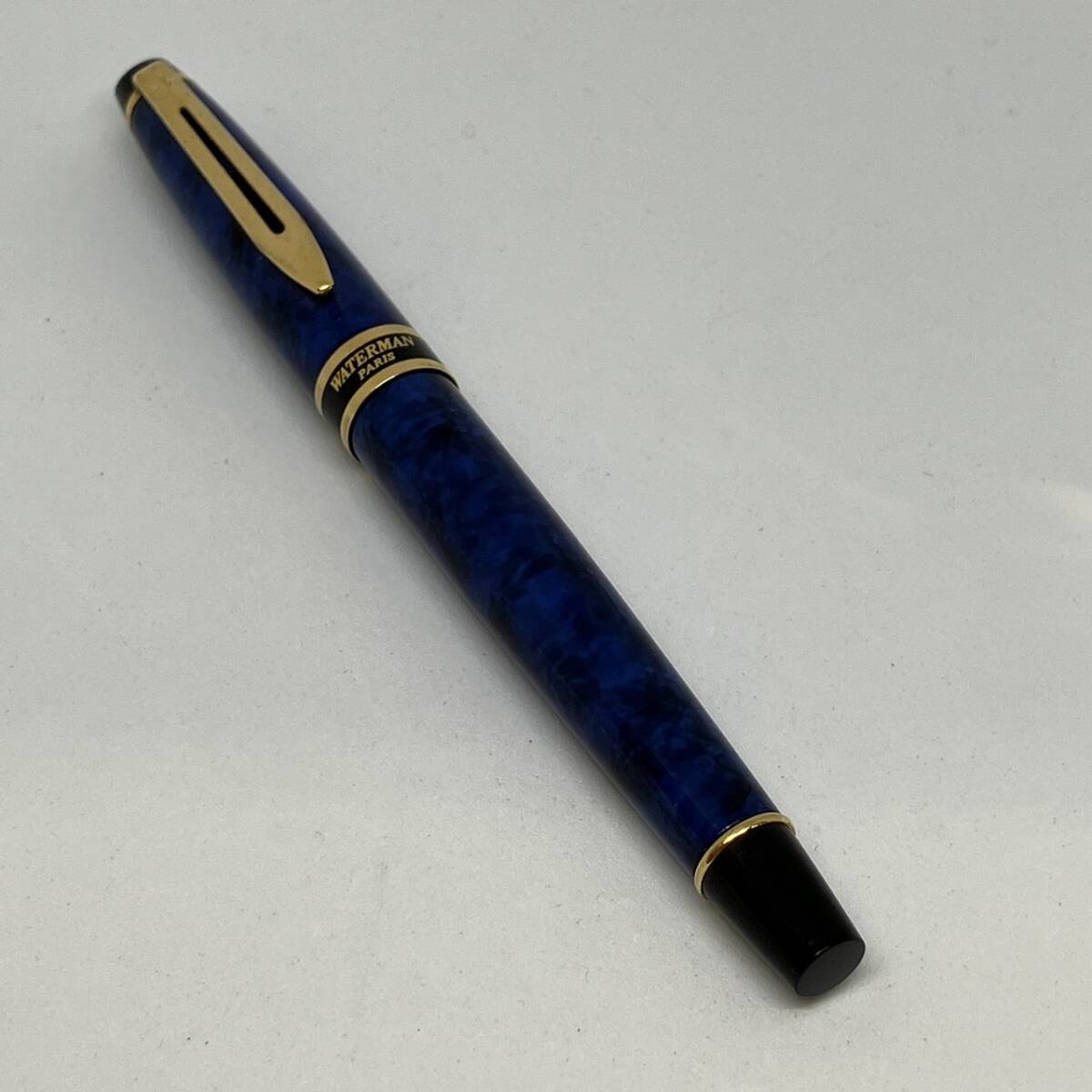 WATERMAN ウォーターマン WATERMAN 万年筆 F字 ブルー系×ゴールドカラー_画像1