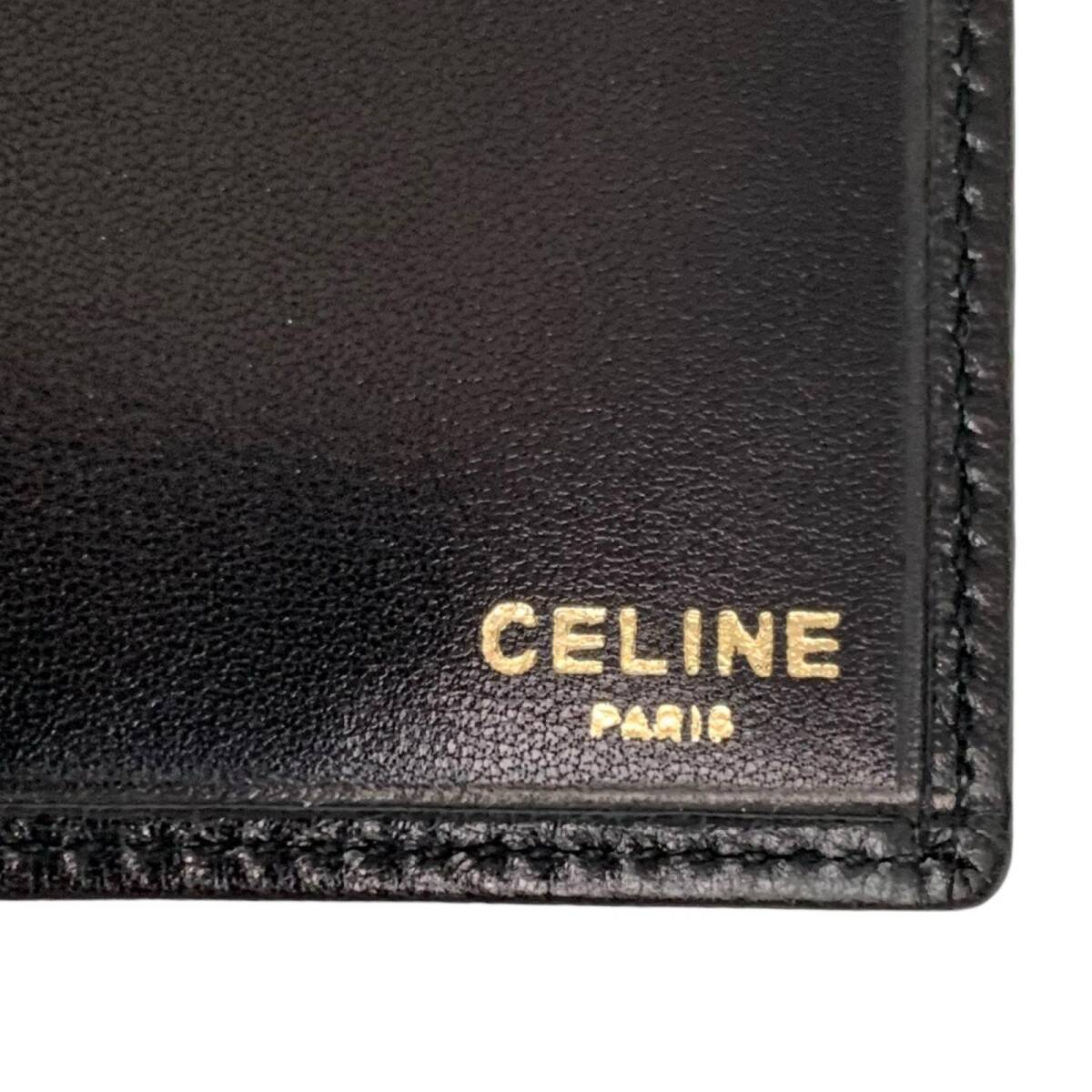 CELINE セリーヌ 二つ折り財布 ブラゾン ブラック レザー ヴィンテージ_画像8