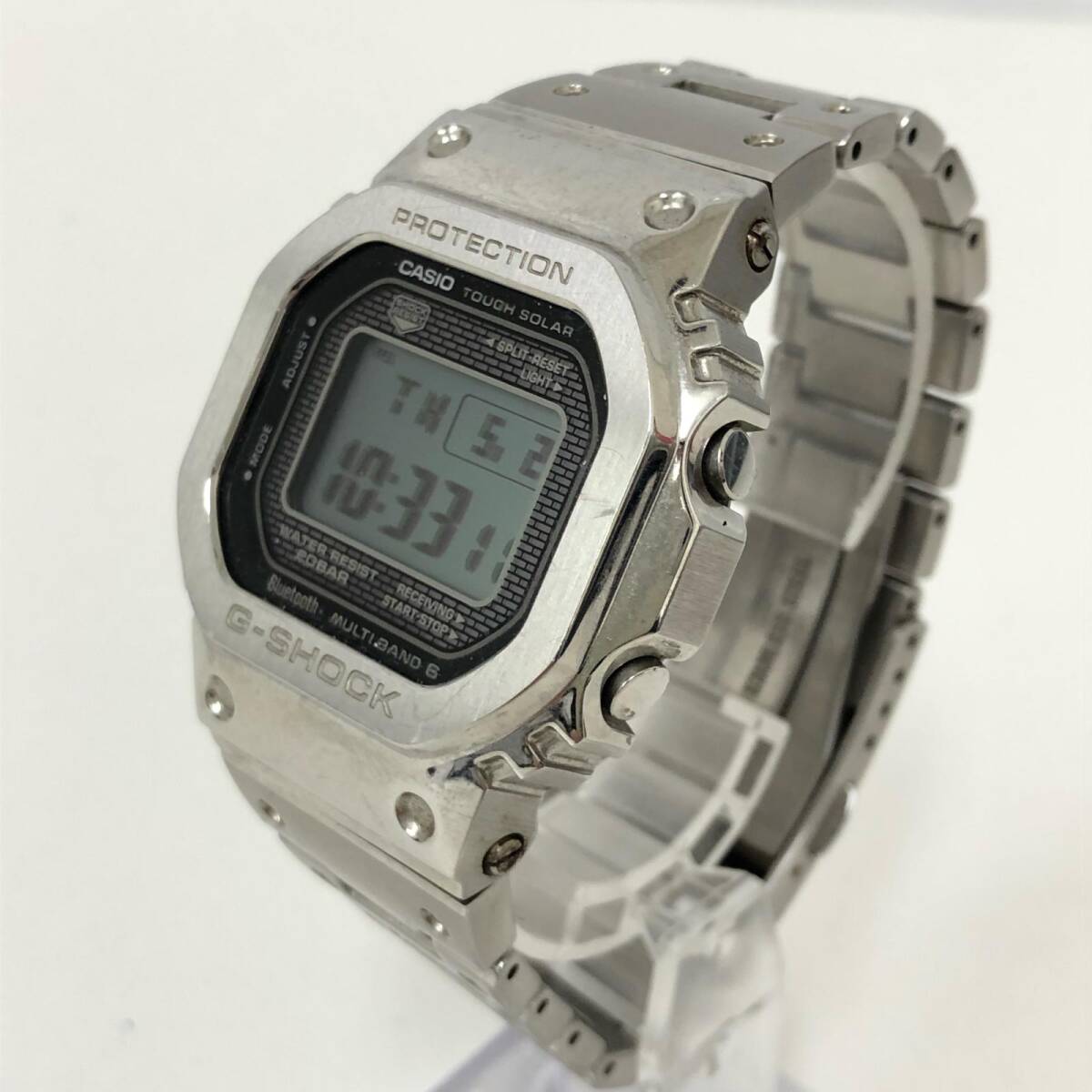 カシオ G-SHOCK 腕時計 GMW-B5000D-1JF 電波受信 電波ソーラー マルチバンド6 Bluetooth搭載 メタルバンド シルバーカラー 稼働品_画像2