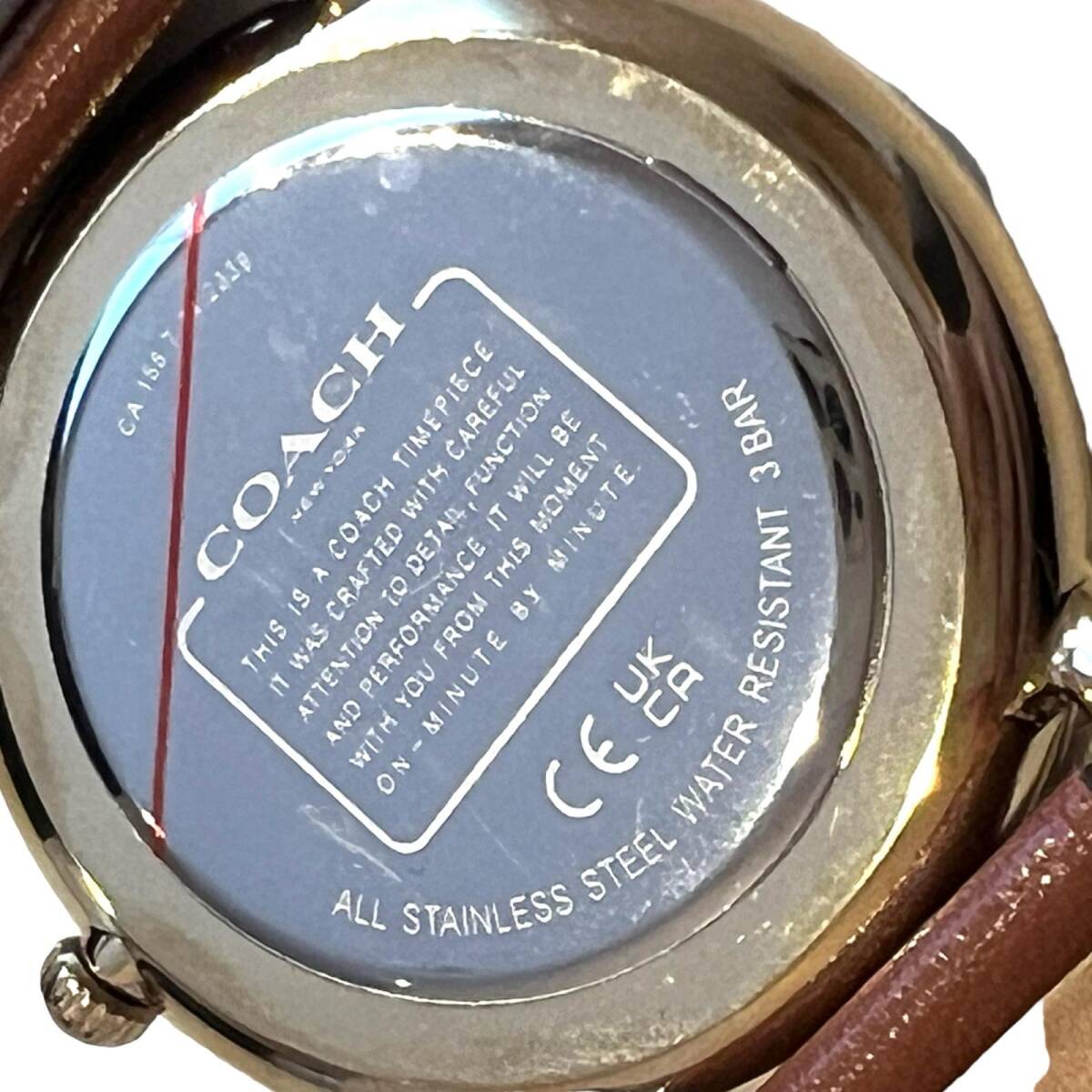 COACH コーチ レキシー 恐竜 エリオット ラウンド シグネチャー柄 革ベルト レディース腕時計 14504284-sp クオーツ 稼働品_画像7