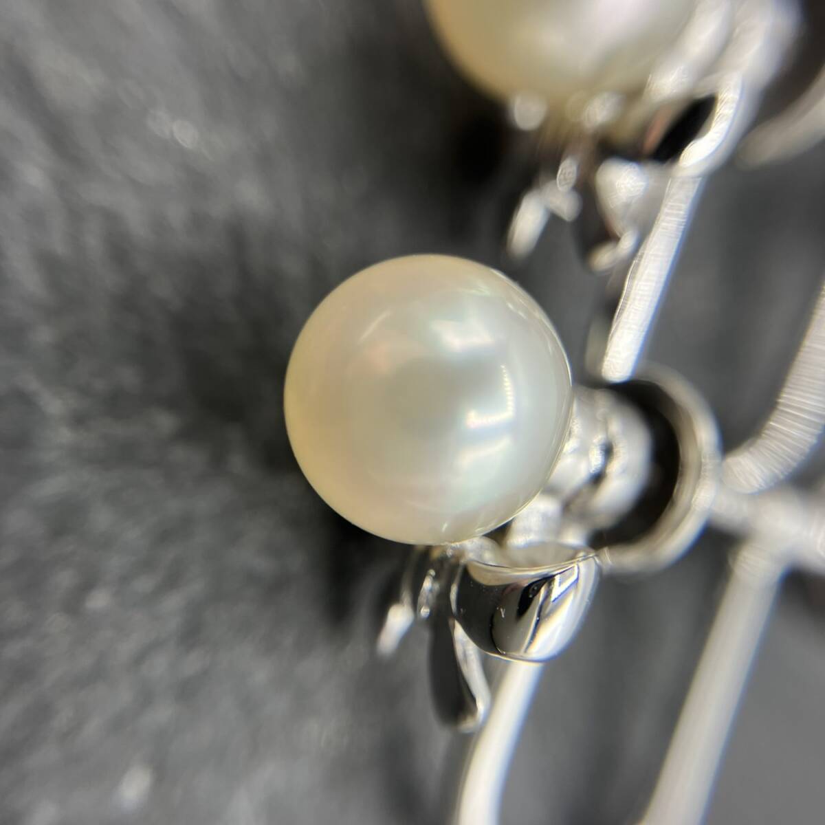 MIKIMOTO ミキモト パール イヤリング シルバーカラー 箱付き_画像5