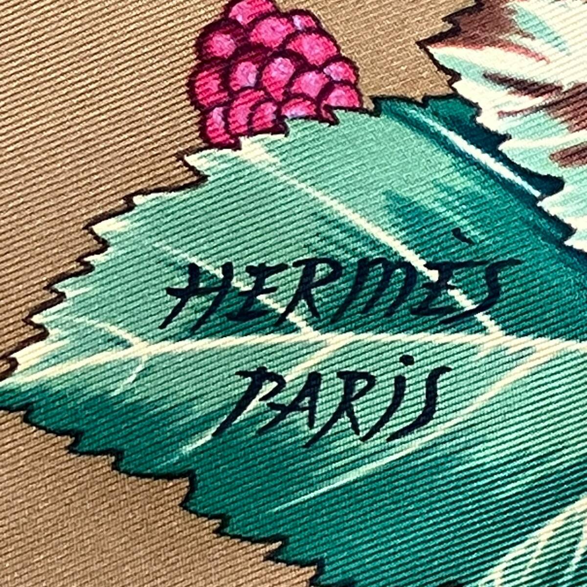 〇１円HERMES エルメス 大判 カレ90 L'ARBRE DE SOIE イエロー系 ※シミあり_画像6