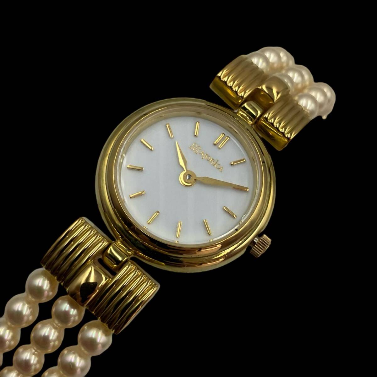 majo licca pearl 18K stamp wristwatch 