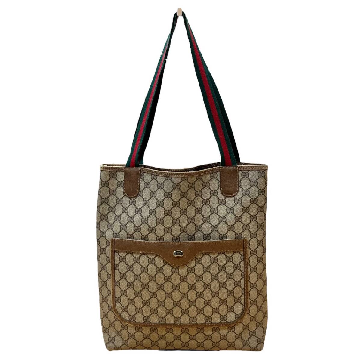 GUCCI グッチ オールドグッチ 39.02.003 GGスプリーム シェリーライン PVC ウェビング トートバッグ トートバッグ ユニセックス_画像6