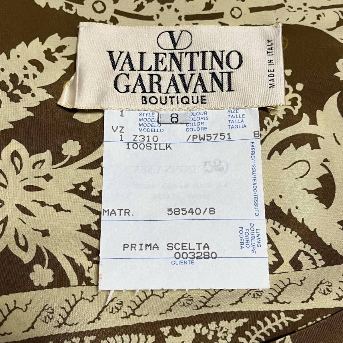 ○送料無料 Valentino ヴァレンチノ ガラヴァーニブティック ワンピース 半袖 シルク100％ ブラウン系 レディース サイズ 8_画像7