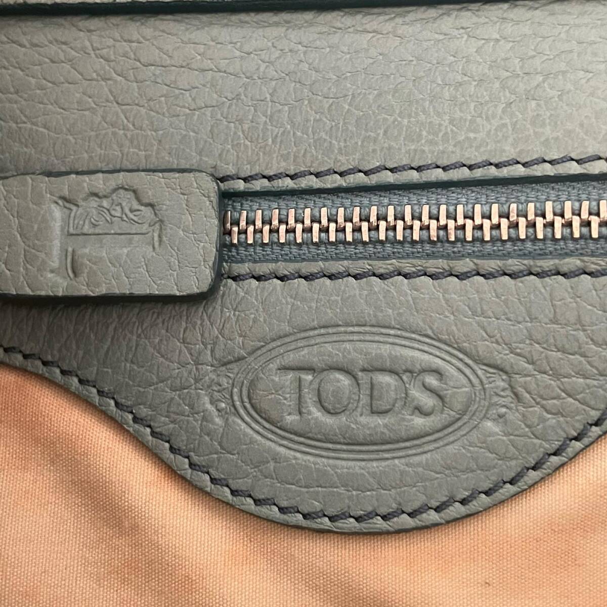 TOD’S トッズ ハンドバッグ サイドベルト レザー グリーン系 トートバッグ_画像8