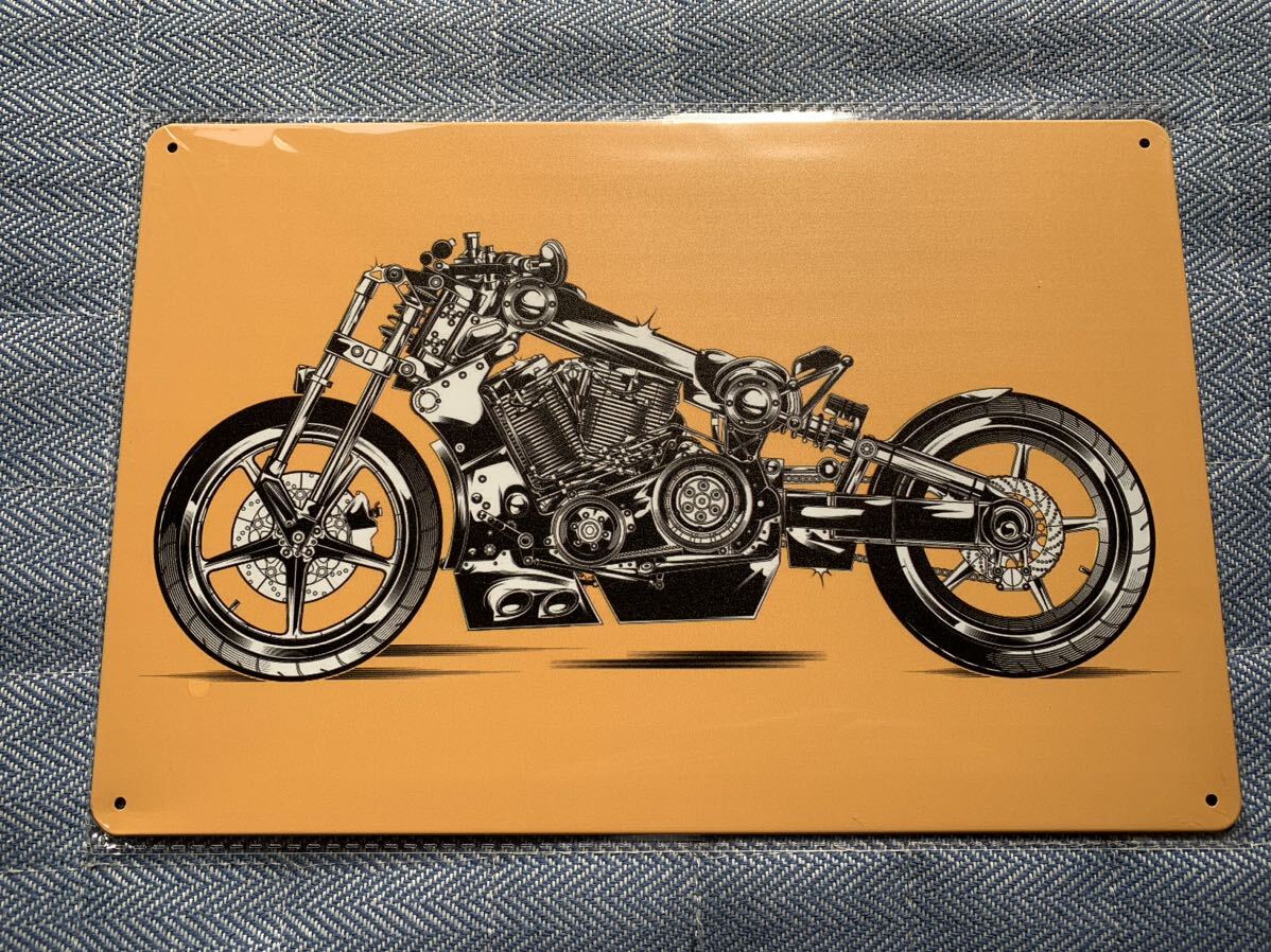 ブリキ看板 ヴィンテージ インテリア 雑貨 看板 メタル プレート 車庫 サインボード アメリカン雑貨 バイク カスタムの画像1