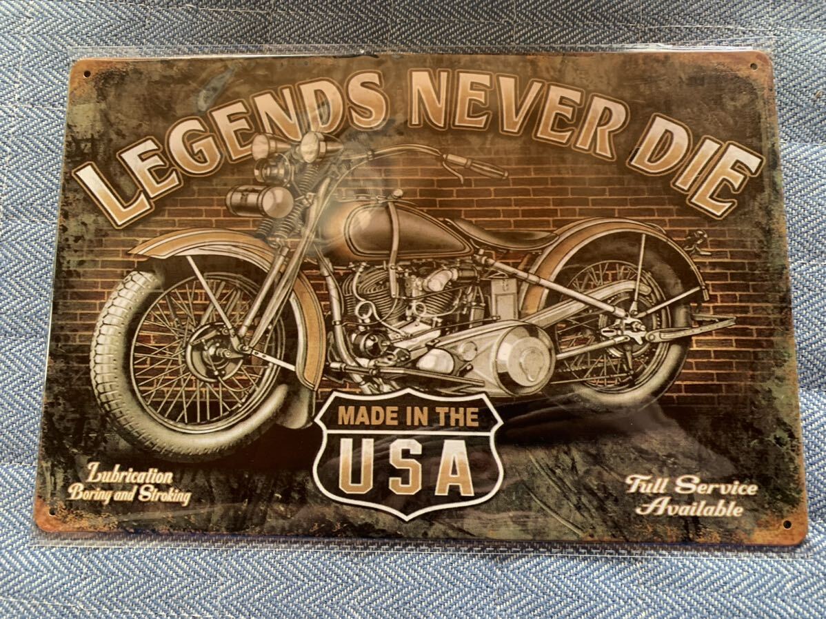  tin plate signboard Vintage interior miscellaneous goods signboard metal plate garage autograph board american miscellaneous goods retro bike USA