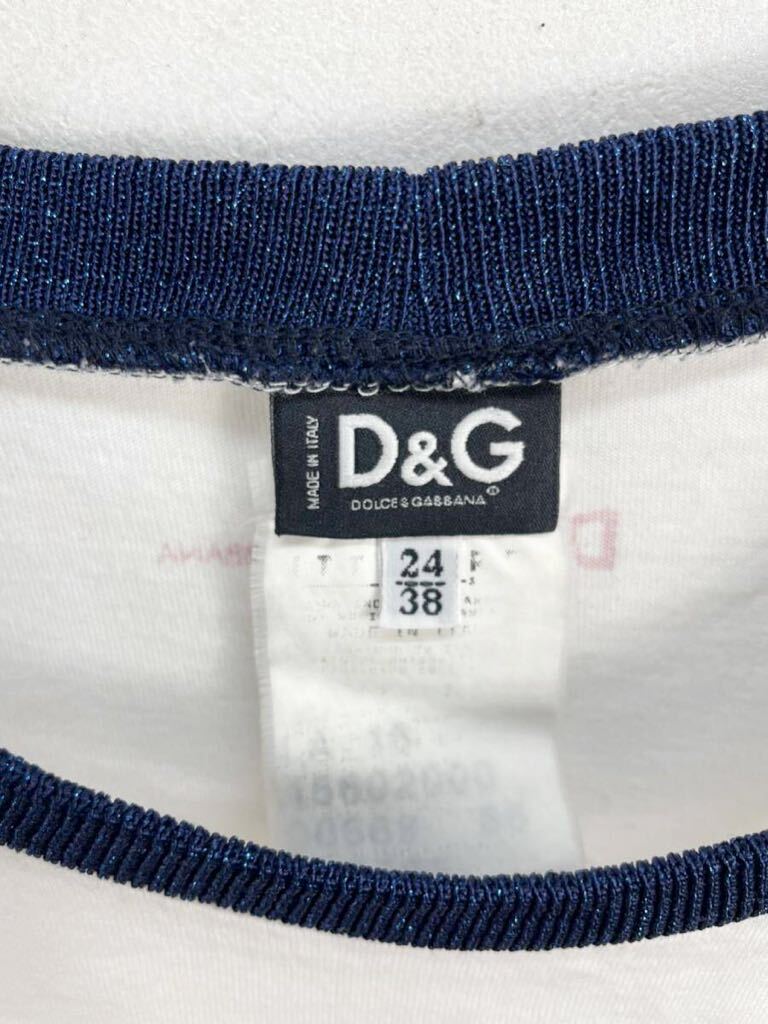 D&G DOLCE&GABBANA ドルチェアンドガッバーナ　　レディース　ホワイト　ユニオンジャック　半袖 Tシャツ カットソー_画像3