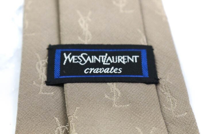 ivu* солнечный rolan шелк YSL Logo общий рисунок бренд галстук мужской бежевый Yves Saint Laurent YSL
