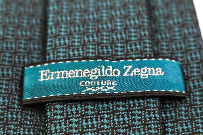 エルメネジルドゼニア シルク 格子柄 ドット イタリア製 ブランド ネクタイ メンズ ブルー Ermenegildo Zegna 世界最高峰ブランドの画像4