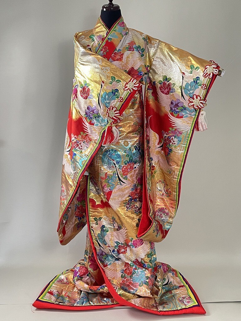 IROHA* colorful wedding kimono *[ta0508] Japanese clothes wedding wedding [. -ply piling ] Gold [ used ]