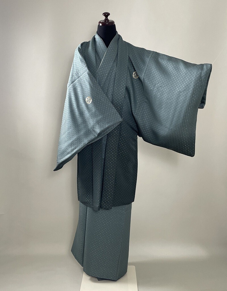 IROHA* мужчина . приклеенные предметы *[ta0347] мужской день совершеннолетия правильный оборудование японский костюм * свадьба [ зеленый bokashi ] полиэстер [ б/у ]