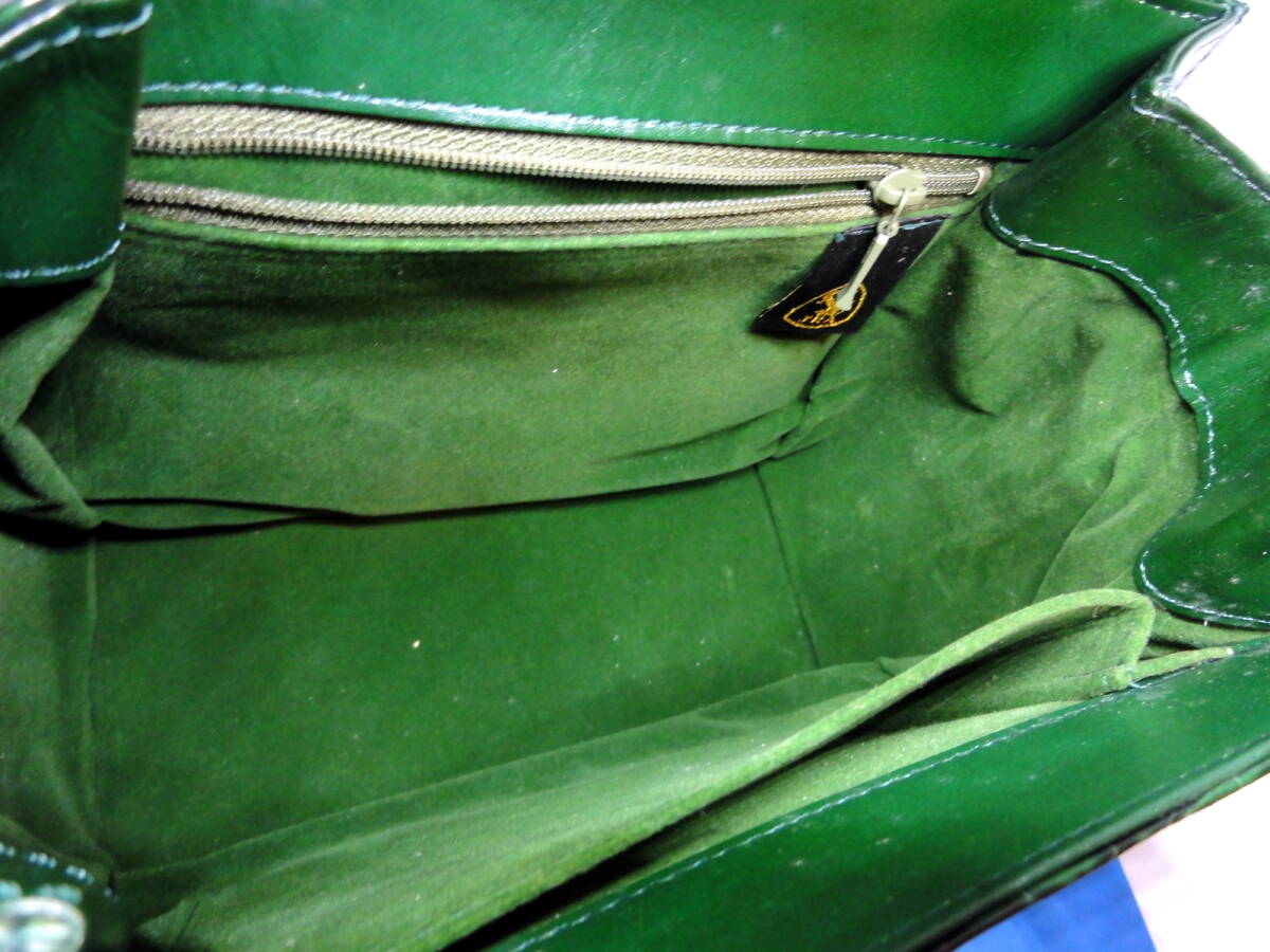 JRA бирка прекрасный товар крокодил книга@ черный ko ручная сумочка зеленый автомобиль i колено wani кожа крокодил кожа не использовался хранение товар 